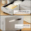 Homcom HOMCOM Pull Out Sofa Bed L Shape Corner Sofa w/ Reversible Chaise Light Grey 4