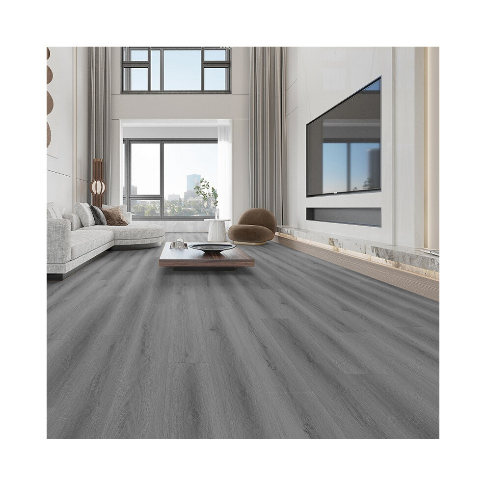 Grey Wood Effect Vinyl Flooring Self Adhesive Floor Plank, Pack of 72