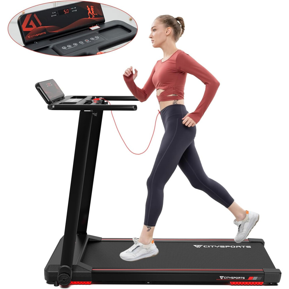 Citysports Folding Treadmill with Incline 1400W Motor 12km/h for