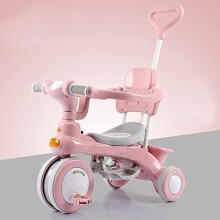 (Pink) Tricycle Bike Ride on Trike 3 Wheels push handle