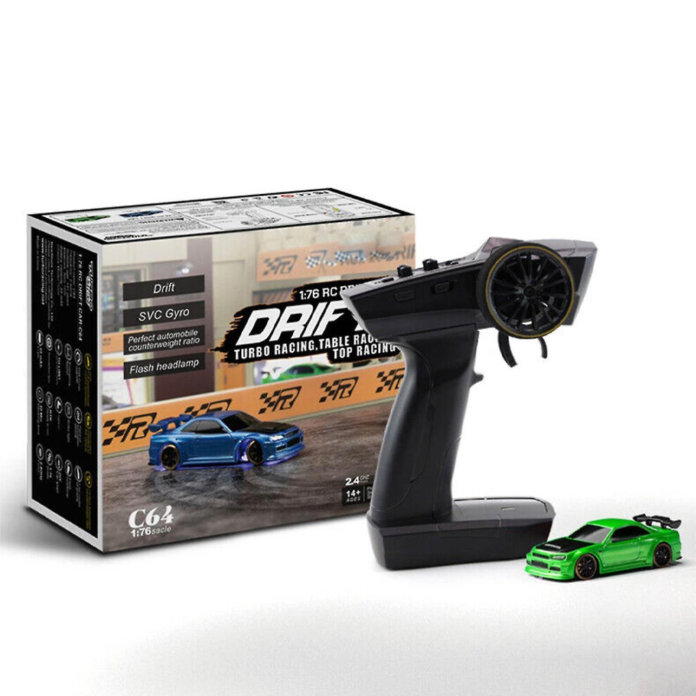 New Turbo Racing 1:76 C64 Drift Rc Car With Gyro Radio Full Proportional Toys Rtr Kk