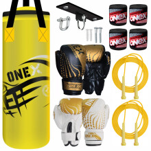 (Yellow Set) 2ft Punch Bag Set Kids Boxing Training Hanging Bag