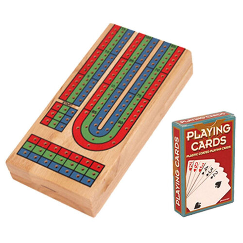 1 Set Cribbage Board Table Game Solid Wood Party Board Game Board Cribbage Cards Board 2