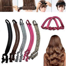 (Black) Heatless Hair Roller, No Heat Curling Rod Headband Sleeping Hair Curler For Long Hair Soft Satin Silk Overnight Hair Curlers