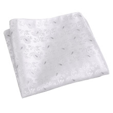 (White) Pocket Square Vintage Pattern Breathable Men Striped Paisley Handkerchief For Wedding