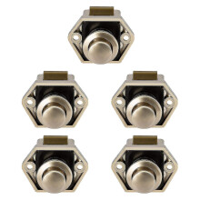 (Nickel 5pcs) 10pcs Mini Push Button Drawer Cupboard Door Catch Lock Caravan Motorhome Nickel Boat Lock Knob-csn