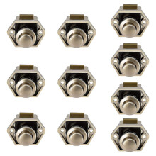(Nickel 10pcs) 10pcs Mini Push Button Drawer Cupboard Door Catch Lock Caravan Motorhome Nickel Boat Lock Knob-csn