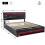 (135 x 190 cm) Upholstered Bed with LED Lighting, Storage Space 3