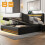 (135 x 190 cm) Upholstered Bed with LED Lighting, Storage Space 5