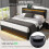 (135 x 190 cm) Upholstered Bed with LED Lighting, Storage Space 6