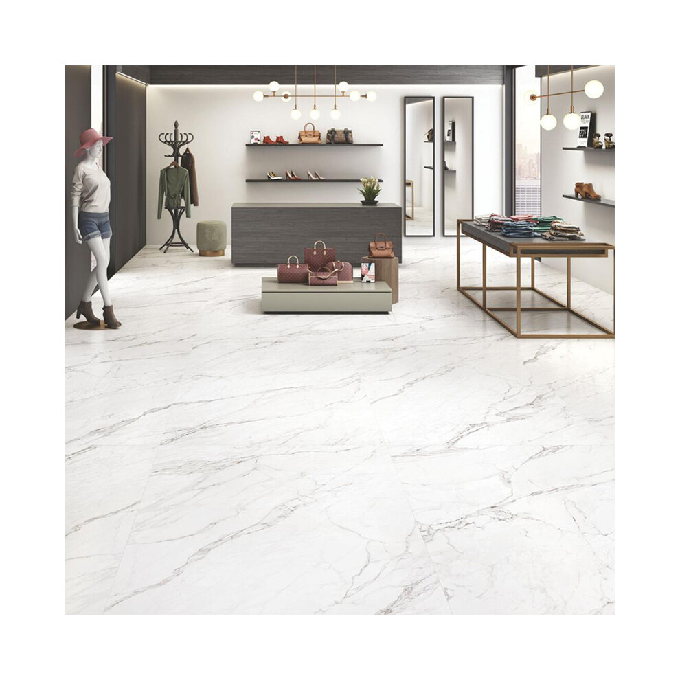 48Pcs Square Self Adhesive Stone Effect Floor Tiles