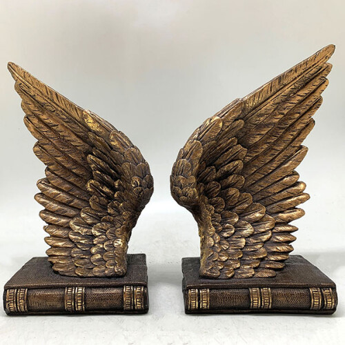 Pair of Gold Wings Bookends | Resin
