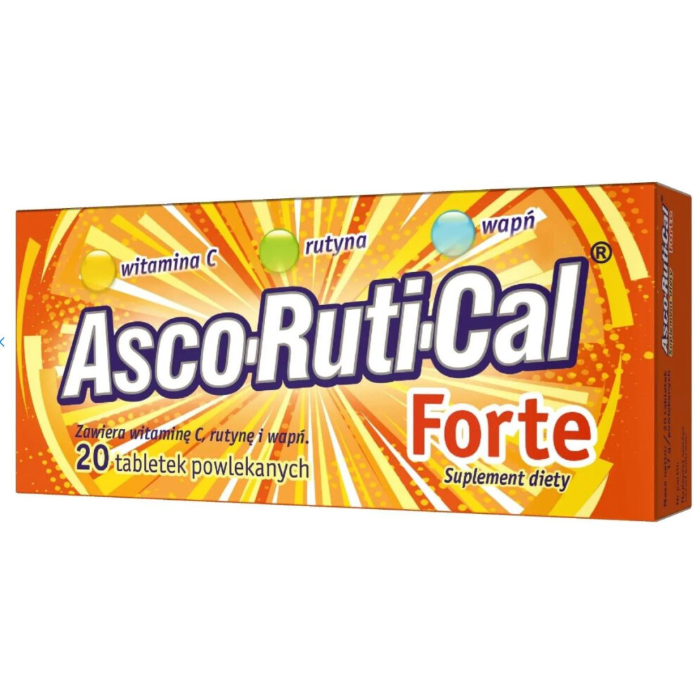 Polskie Suplementy Ascorutical Forte Kaps 20 Kaps Max Vita C Wit C Cynk OdpornoåÄ Witamina C Avet Colfarm