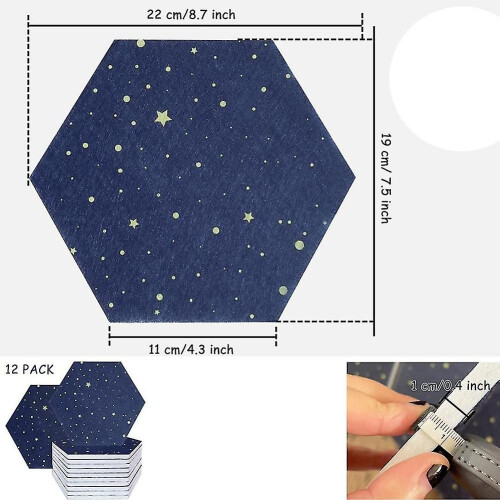 12 Pack Starry Sky Hexagon Acoustic Panels,sound Proofing Padding,sound Absorbing Panel For Studio 2
