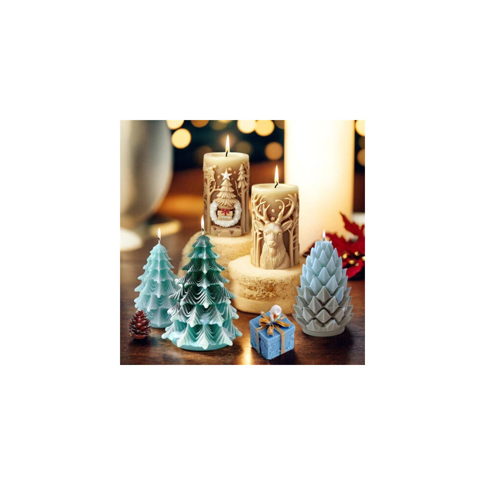 (Elk Star) Candle Moulds Christmas Phrases Pillar Gifts