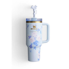 FlowState H2.0 40oz Tumbler - Large Capacity Stainless Steel Cup, Leak-Proof Lid, Ergonomic Handle, Fits Cup Holders, Blue Magnolia