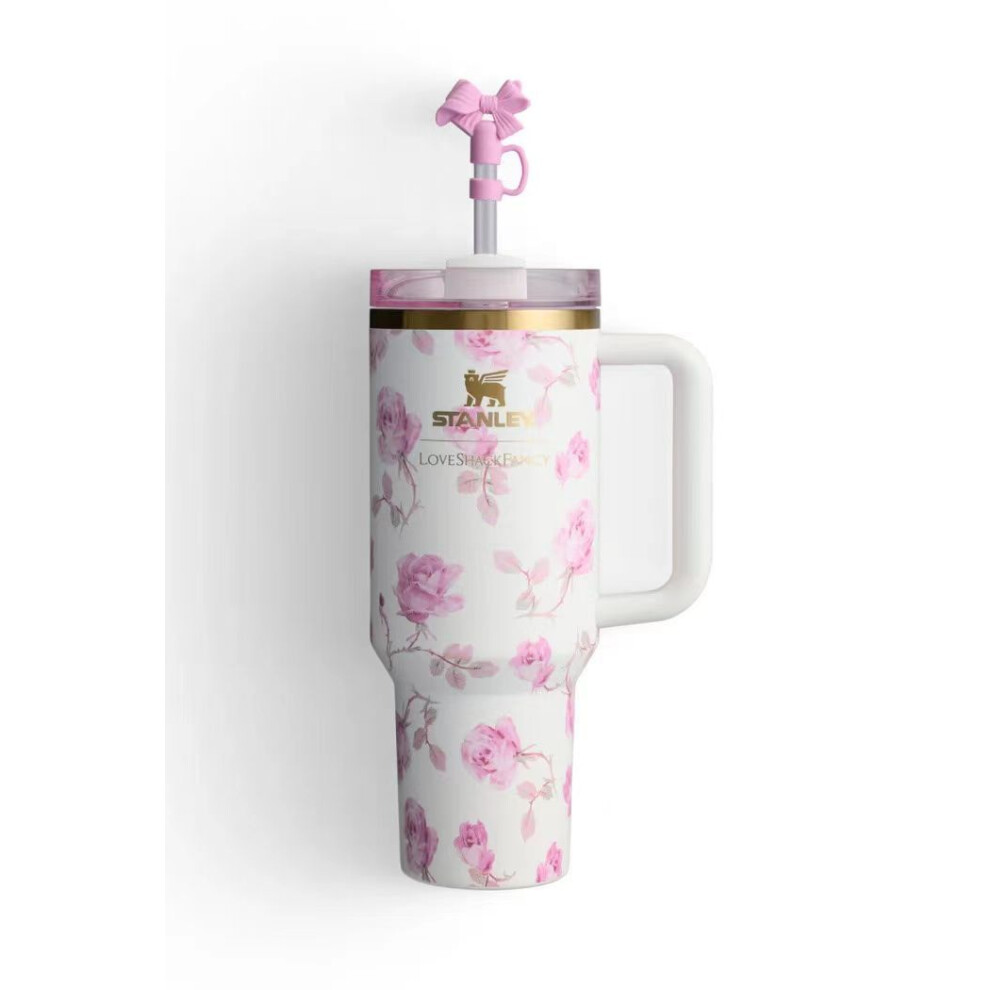 Large Capacity Car Ice Cup H2.0 FlowState Tumbler 40oz Cup Hibiscus mutabilis