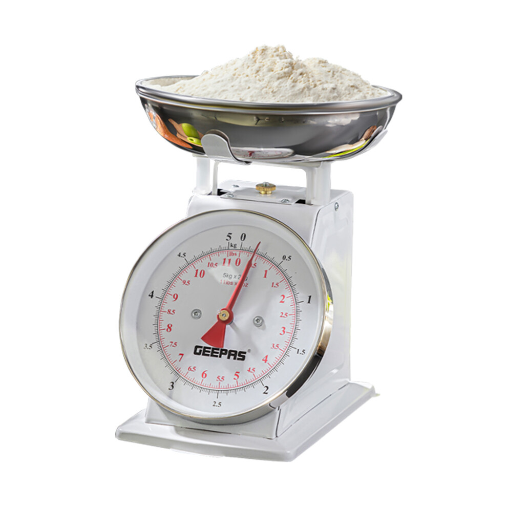 Geepas Mechanical Kitchen Scale Analogue, Easy to Read, 5kg Capacity