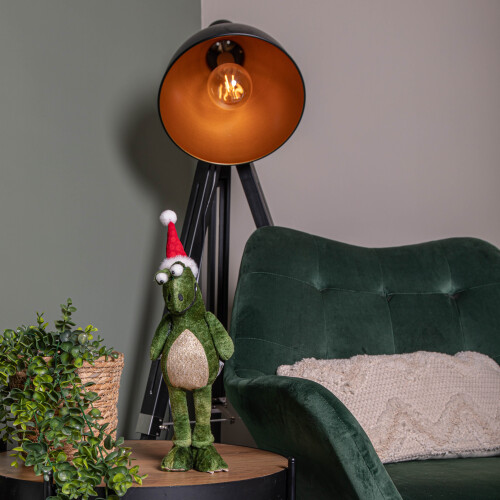 Smart Garden Products 37cm Green Standing Christmas Dinosaur with Santa Hat 1