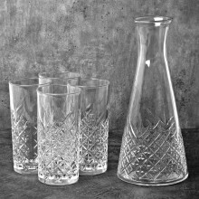 Timeless 940ml Carafe Jug & 4 365ml Drinking Glass Tumblers Dining Set