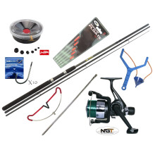 Hunter Pro 10' Carbon-X Beginner Float Fishing Kit: Rod, NGT TZ40R Reel, Line, Tackle, Rod Rest & Catapult