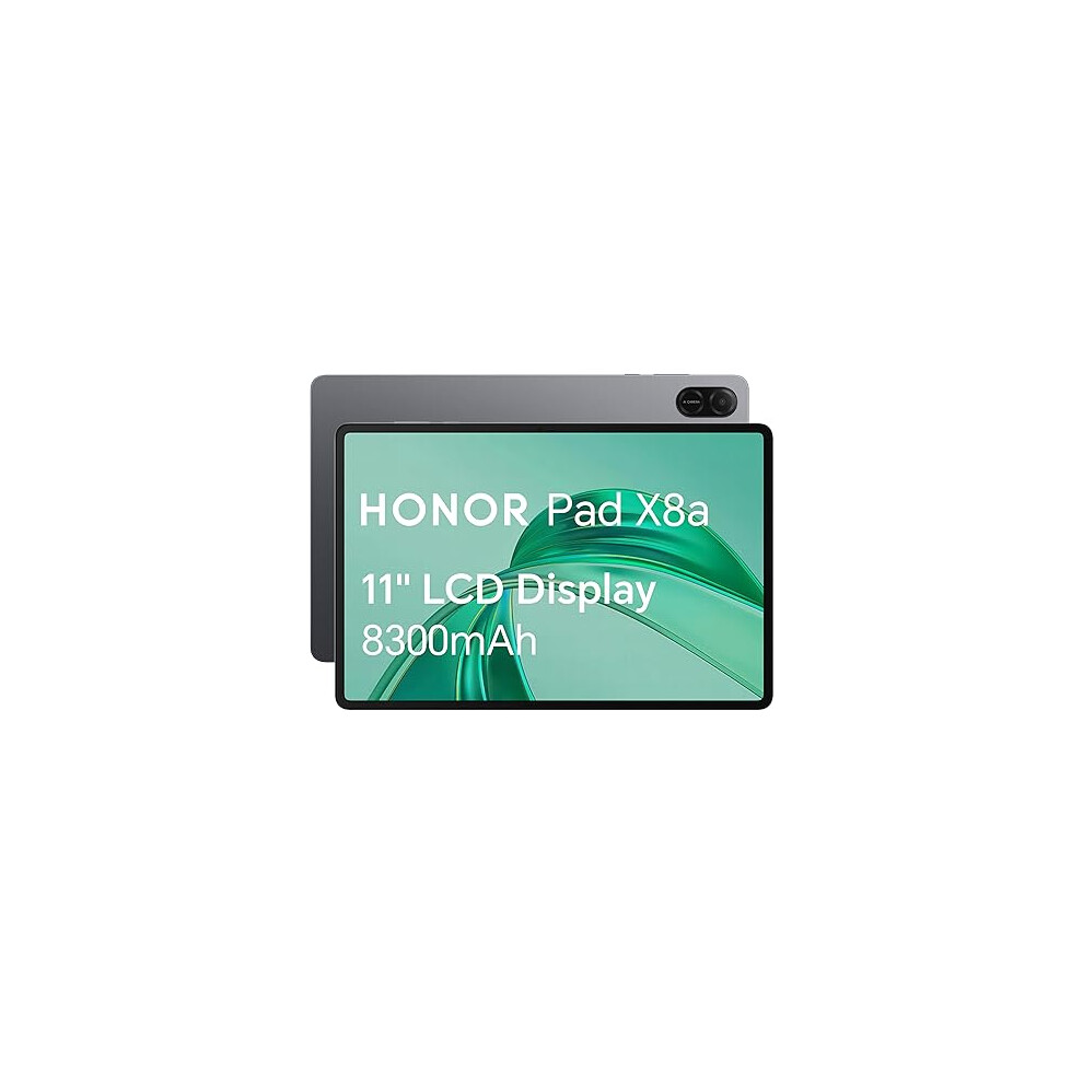 HONOR Pad X8a, 11-Inch Wi-Fi Tablet, 128GB Storage, 8300mAh Battery, Quad-speaker, Slim Metal Design, Android 14, Space Grey