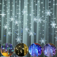 (Cold White) LED Snowflake Window Lights for Christmas Waterproof String Lights