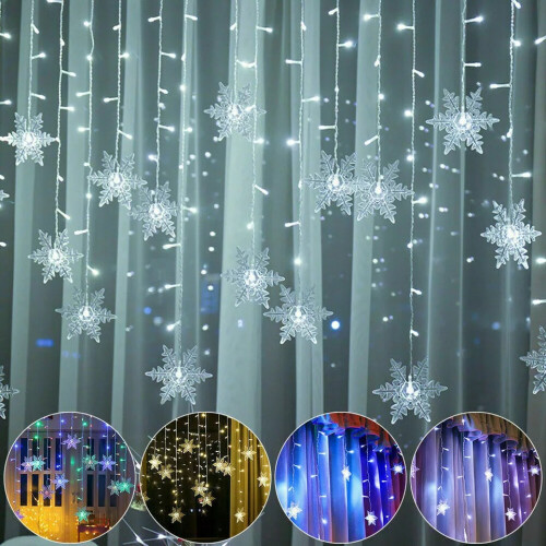(Cold White) LED Snowflake Window Lights for Christmas Waterproof String Lights