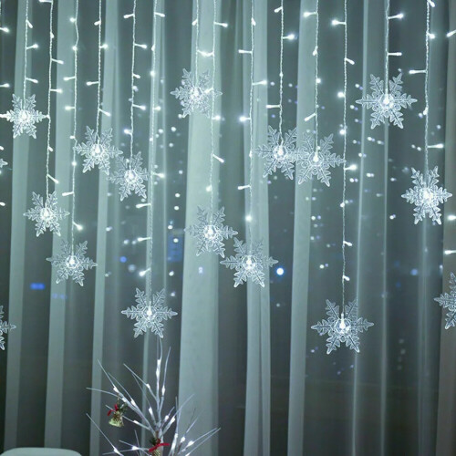(Cold White) LED Snowflake Window Lights for Christmas Waterproof String Lights 2
