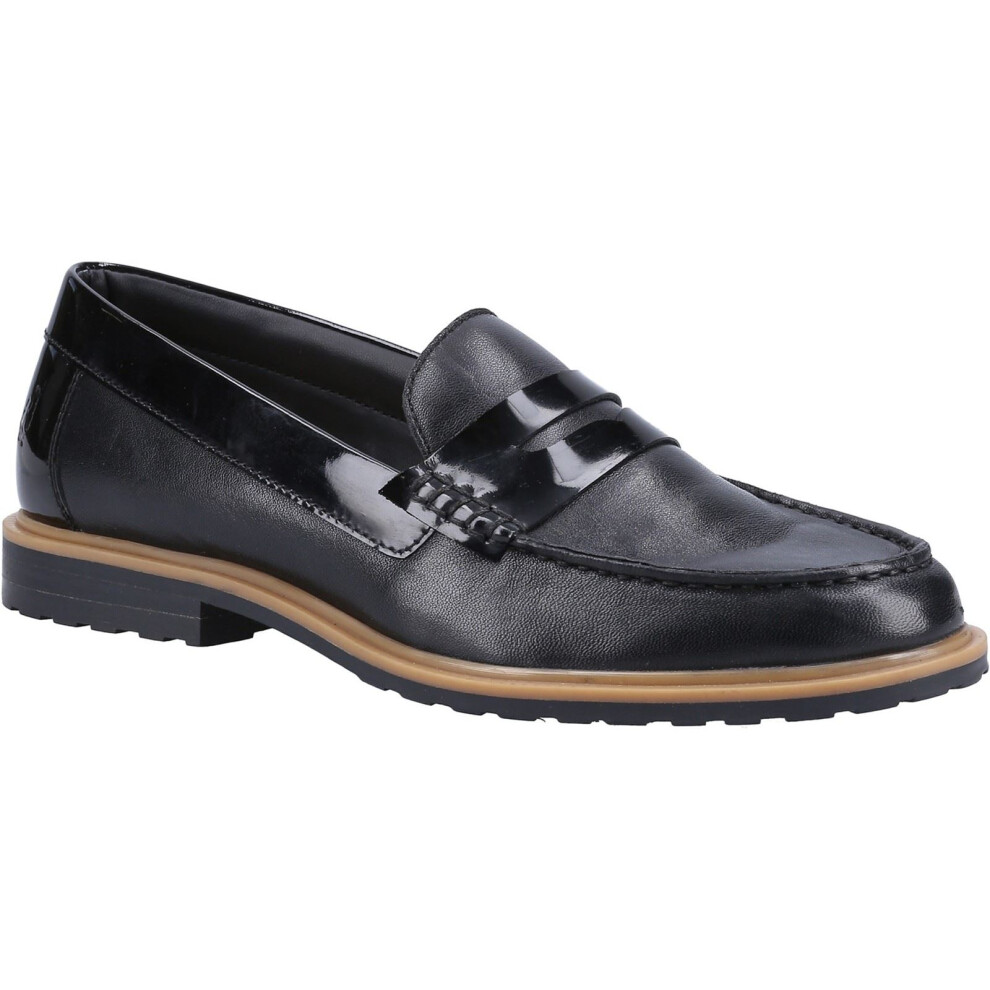 (Black, 3 (Adults')) Hush Puppies Verity Slip On Leather Women's Black Loafers