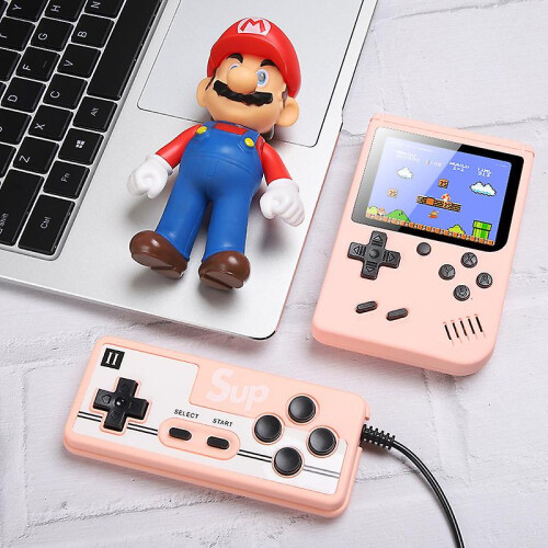 (pink doubles) Gameboy Built-in 500 Classic Game Retro Video Game Console