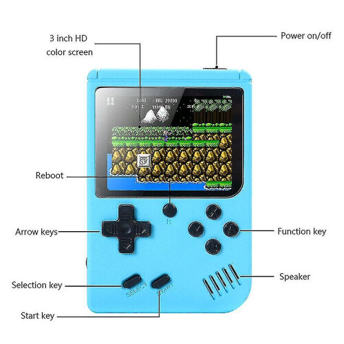 (Gray doubles) Gameboy Built-in 500 Classic Game Retro Video Game Console 2