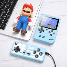 (blue doubles) Gameboy Built-in 500 Classic Game Retro Video Game Console