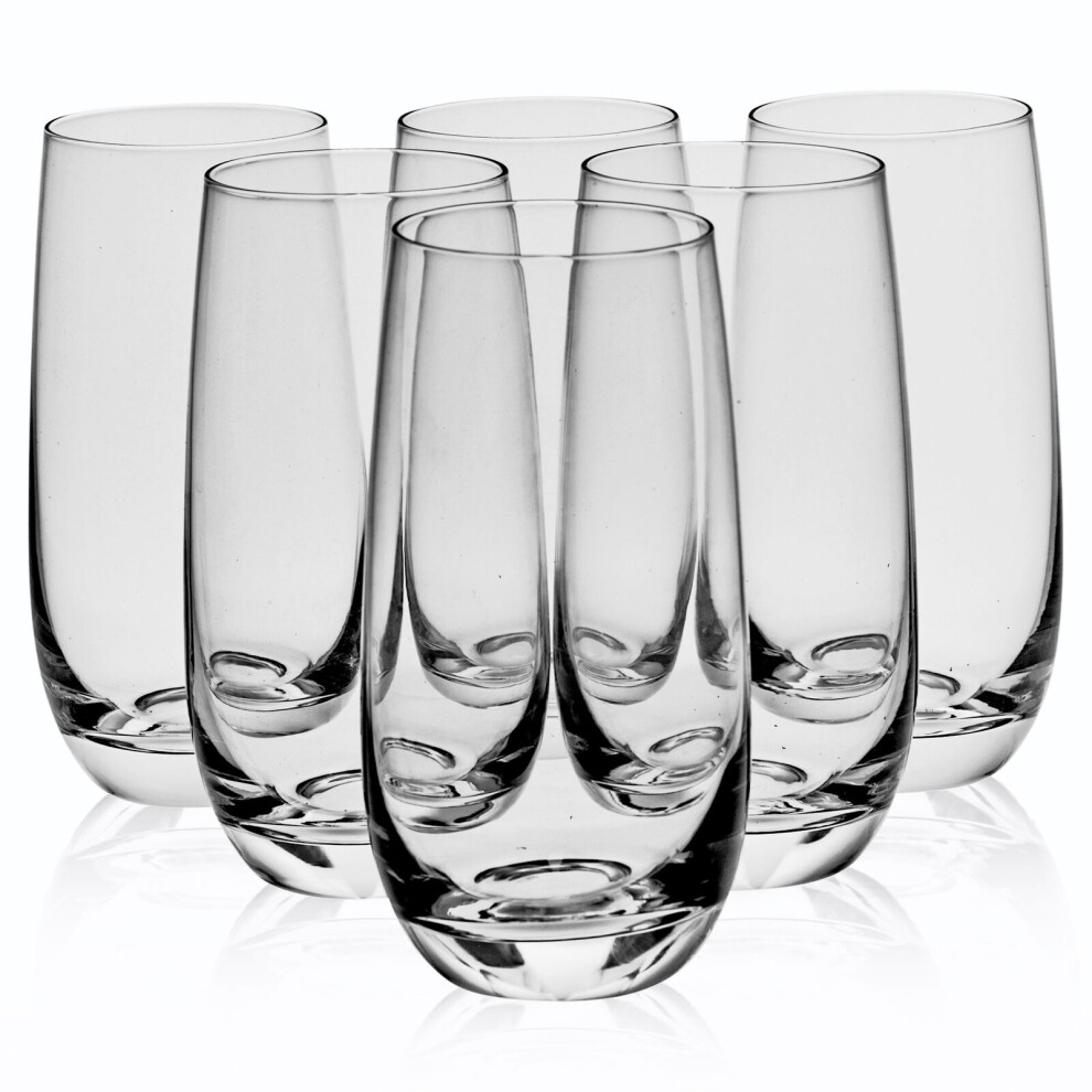 6 Pcs 500ml Highball Drinking Glasses Tall Water Juice Tumblers Table Glassware