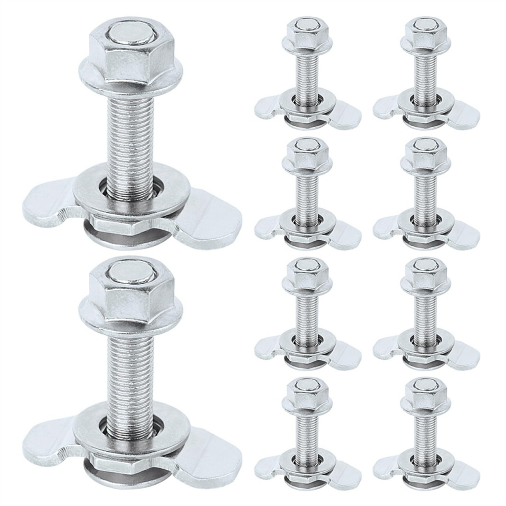 Melitt-L Track Threaded Stud Fittings L-Track Double Lug Fitting Tie Down, Used with Rails, Silver