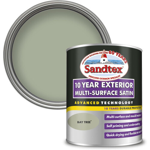 Sandtex Sandtex 10 Year Multi Surface Satin Paint 750ml Baytree