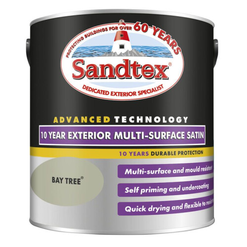 Sandtex Sandtex 10 Year Multi Surface Satin Paint 750ml Baytree 2