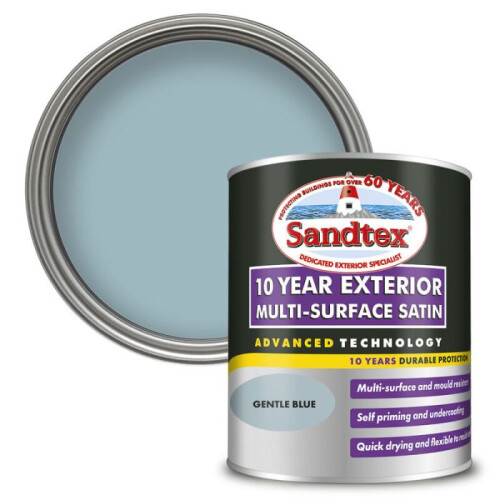 Sandtex Sandtex 10 Year Multi Surface Satin Paint 750ml Gentle Blue