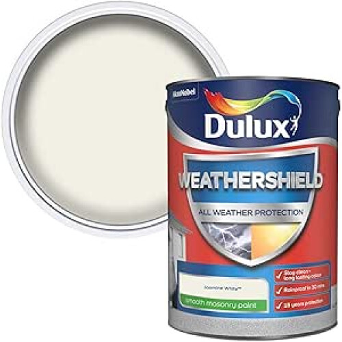 Dulux Dulux Weathershield Smooth Masonry Paint 5L Jasmine White