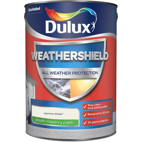 Dulux Dulux Weathershield Smooth Masonry Paint 5L Jasmine White 1