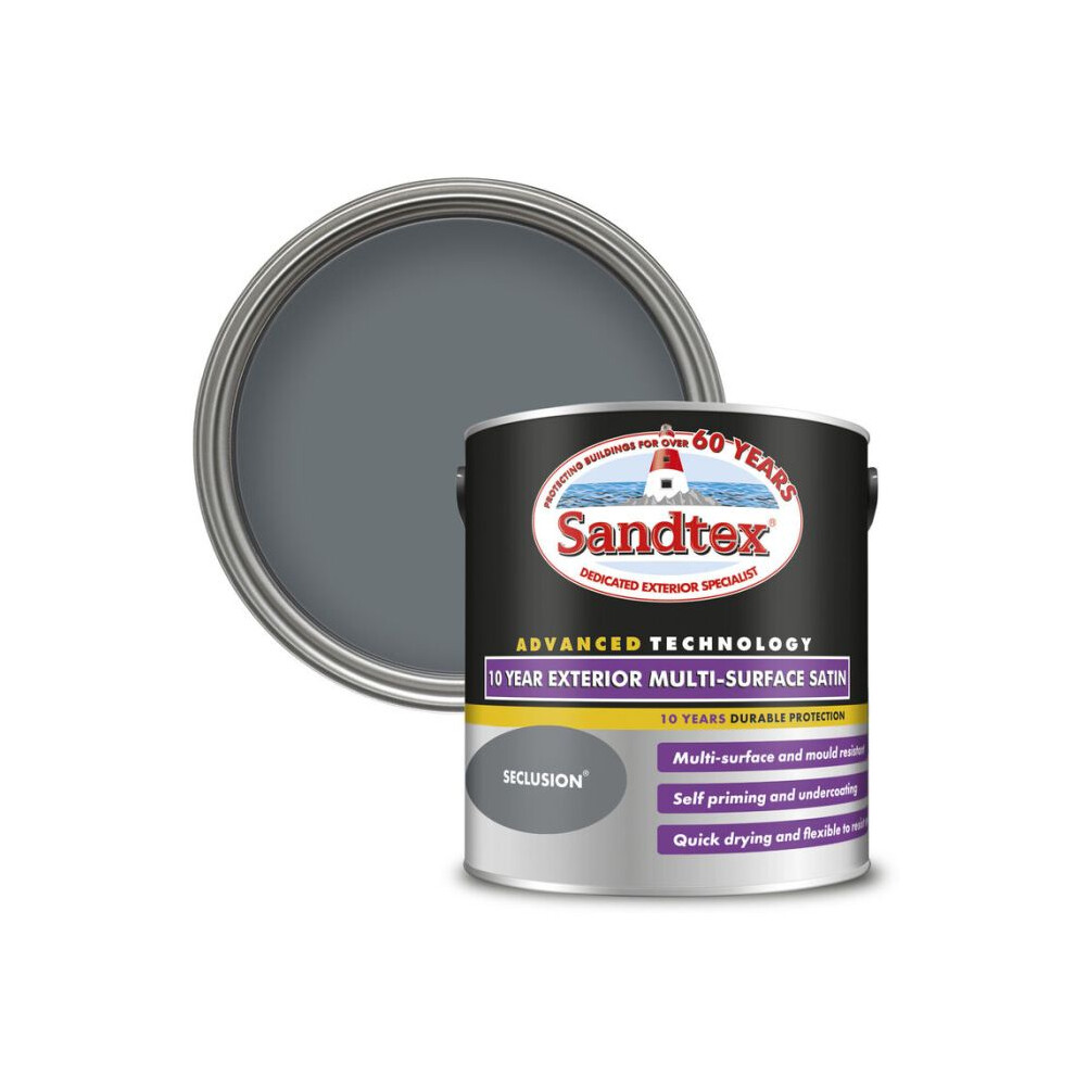 Sandtex 10 Year Multi Surface Satin Paint 2.5L Seclusion