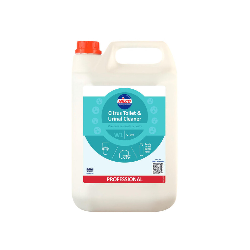 Nilco W1 Citrus Toilet & Urinal Cleaner 5L / 1L to Remove Limescale Deposits Volume=5L