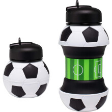 Maccabi Art Clip-On Collapsible BPA-Free Silicone Soccer Ball Water Bottle for Kids, 18 Oz. Size