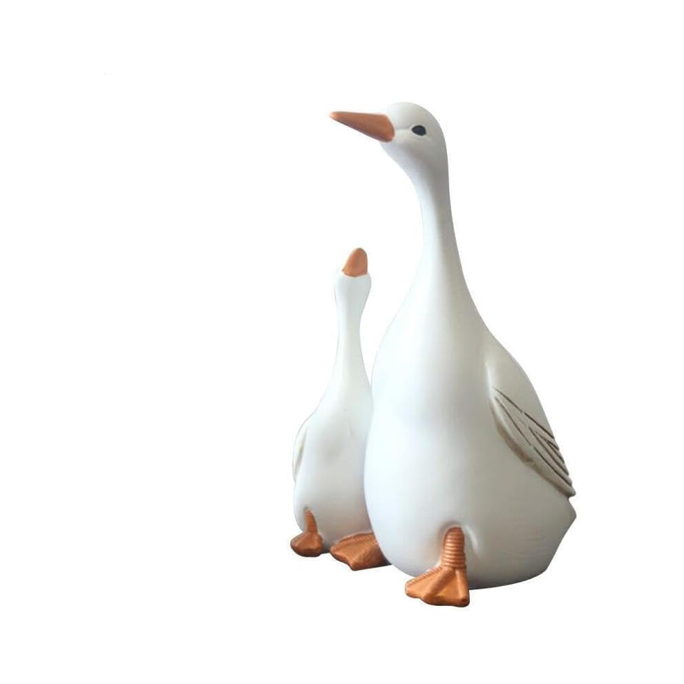 Veeki Lifelike Mother Duck And Ducklings Resin Statue For Patio Yard Decoration - Durable And Hand-Drawn Sculpture