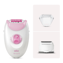 Epilatori - BRAUN - Silk Epil 3 - 2 nopeutta - Parranajo pää - Mukana tulevat lisävarusteet - LED-valaistus