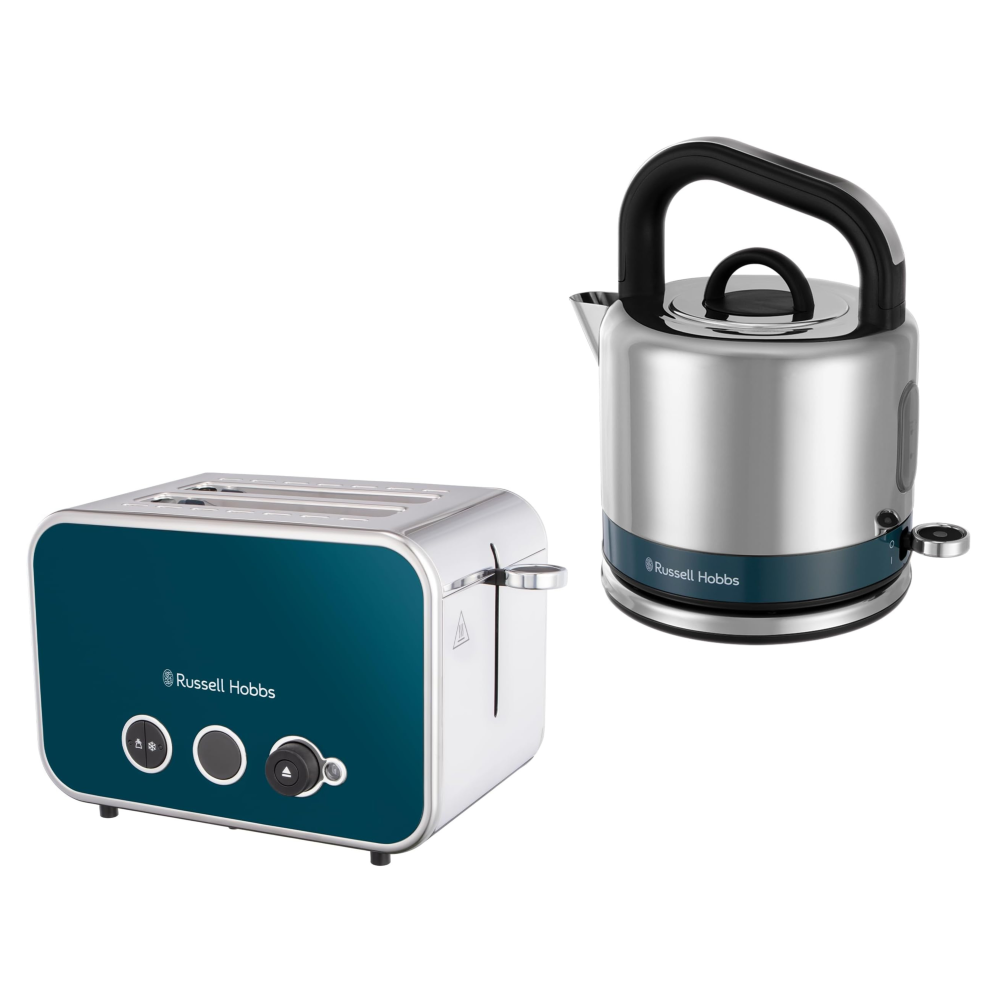 Russell Hobbs Distinctions Ocean Blue Kettle & 2 Slice Toaster Set