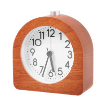 Holzwecker ohne Ticken – Retro Analog-Wecker mit Schlummer, Nachtlicht & kompakt