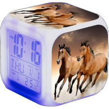 (A) Horse Alarm Clock - Animal Alarm - Led - With Light - Glow In The Night - For Kids And Adults - Birthday Gifts For Adults