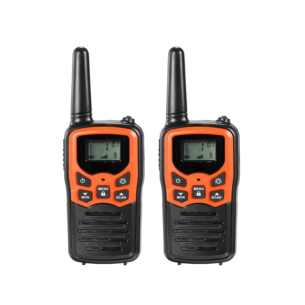 Lot de 2 talkies-walkies portables 22 canaux 10 km UHF 400-470 MHz Émetteur-récepteur de communication longue portée double bande