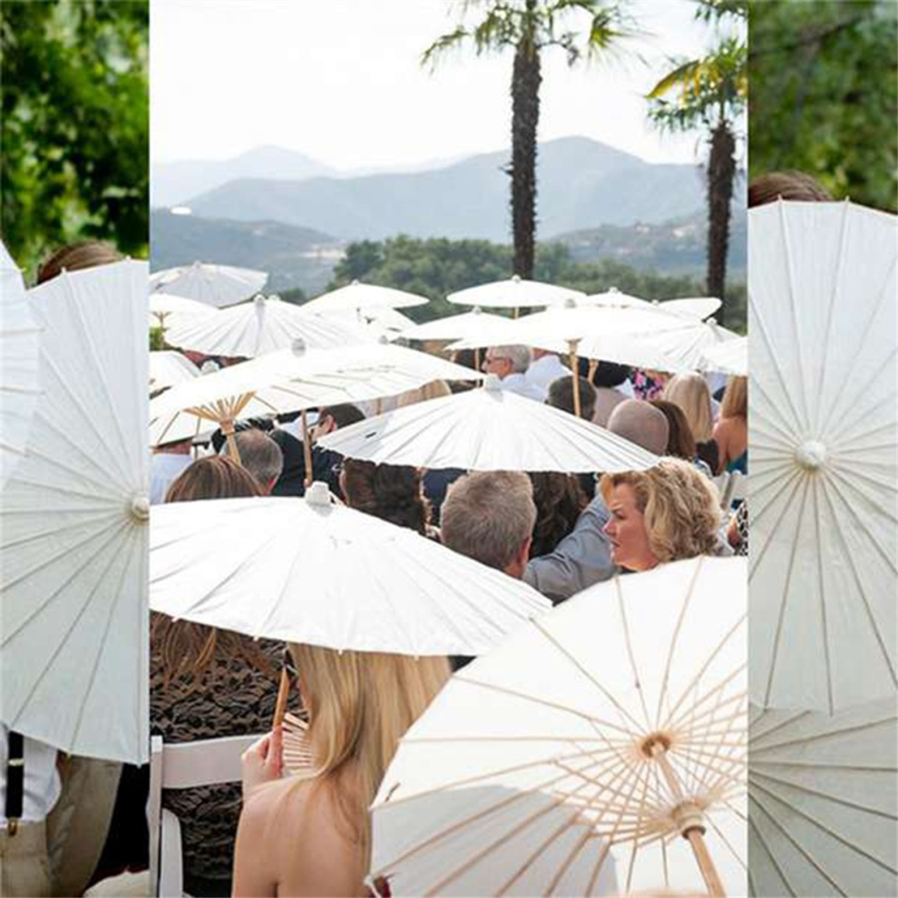 8PCS Paper Parasol Wedding Umbrella Party Favor 40cm Bamboo Umbrellas